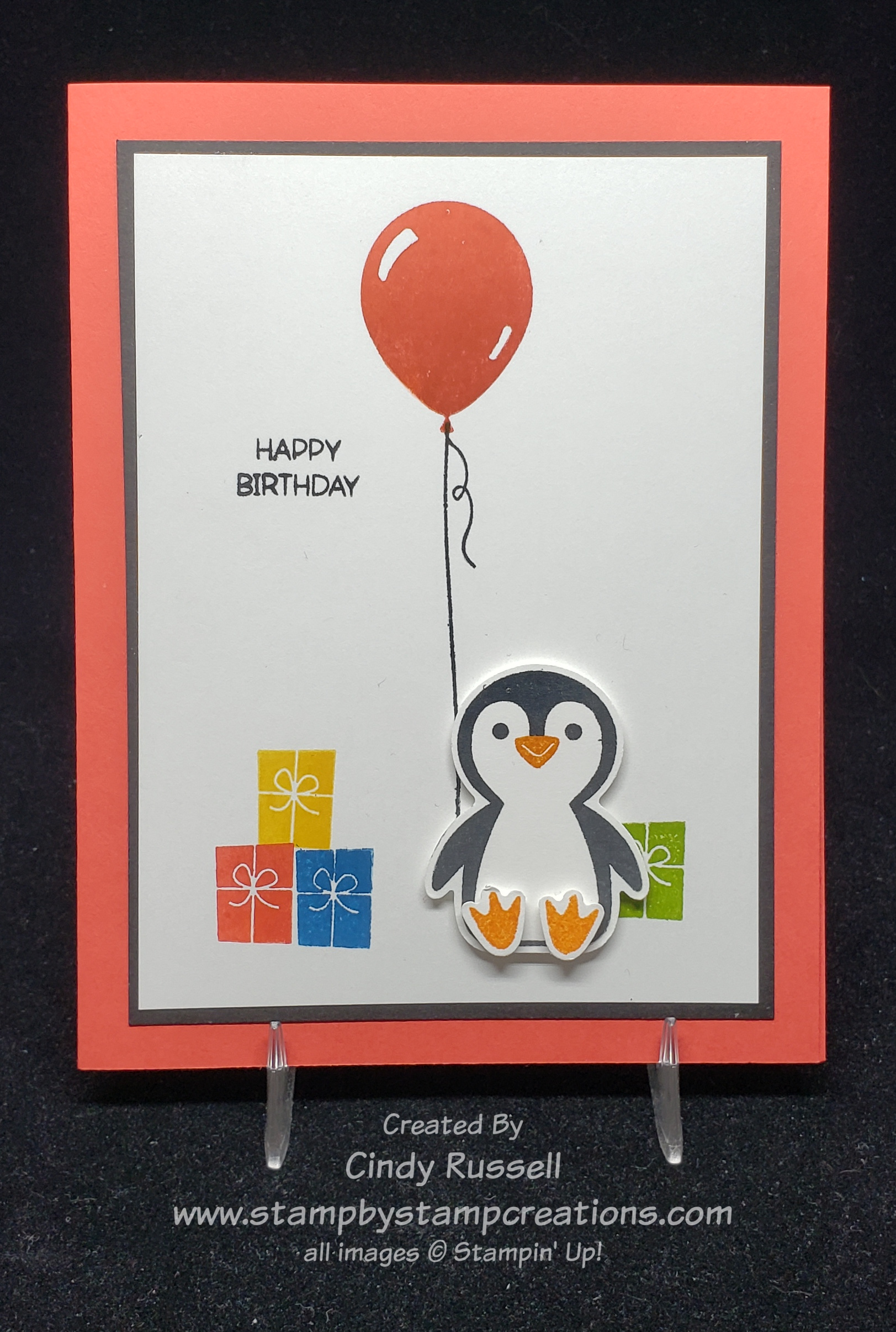 Make It Mine With A Penguin Place Birthday Card Stamp By Stamp Creations